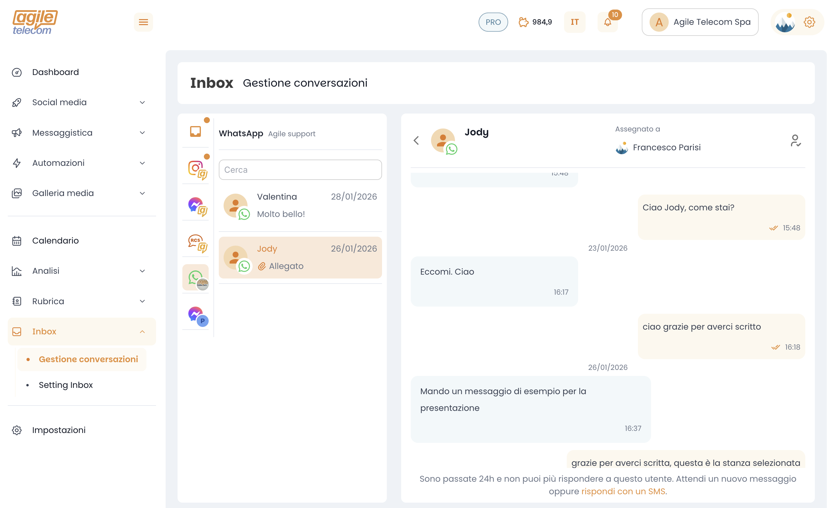 Una dashboard. Tutti i canali. — Agile Telecom